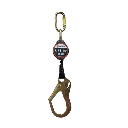 Starke Self-Retracting Lanyard, 6 ft. Length, Steel Snap Hook, 1 Leg(s), 310 lb Weight Capacity SRLWB-6